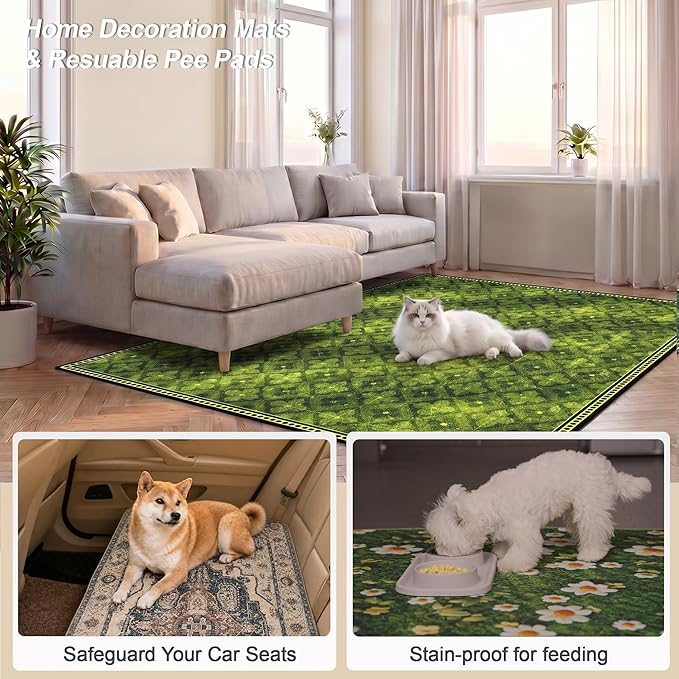 Washable Guinea Pig Pee Pads,Reusable Guinea Pig Cage Liner 2 Pack | Waterproof, Leak-Proof, Absorbent & Non-Slip, 24"x48" Bedding Potty Training Mat for Small Animal Rabbit Bunny Hamster Rat - Image 2