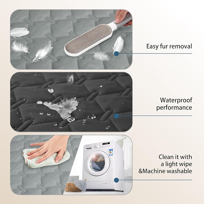 gogobunny Waterproof Blanket, Couch Covers for Dogs, Reversible Protector | 3X Stronger Leakproof, Scratch Proof Durable Furniture Protection, Stain Resistant, Washable, 30x70 Inch Dark/Light Charcoal - Image 7