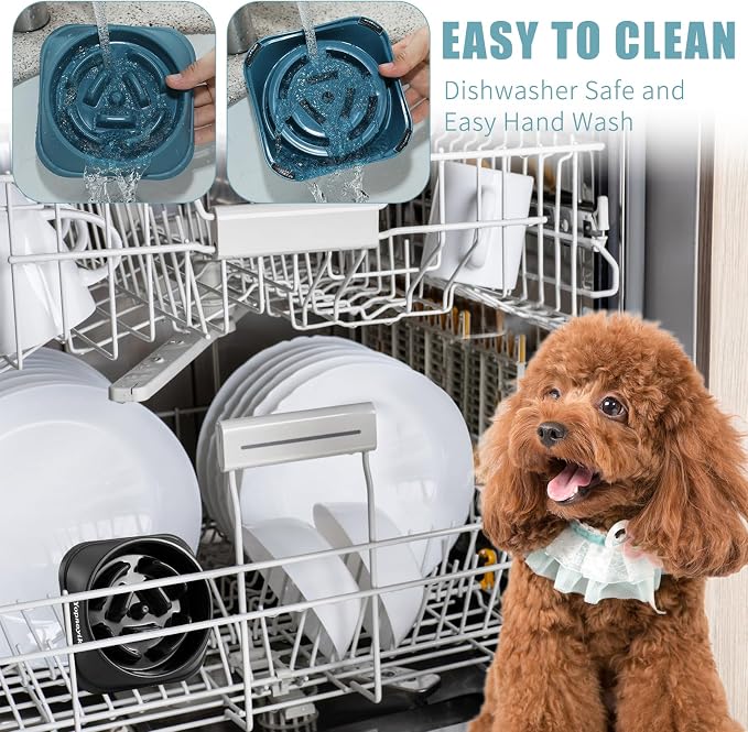 2 Pack Slow Feeder Dog Bowls for Small Dogs | Non-Slip Base, Anti-Choking Design, Reduces Bloating & Overeating, Easy to Clean, 1 Cup - Image 5