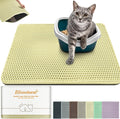 Cat Litter Mat 24"x16",Double Layer EVA Litterbox Mat Cream | Extra Large Honeycomb, Waterproof & non-slip, Odor-free, easy clean, washable durable floor protector,scatter control by BLISSSTORM