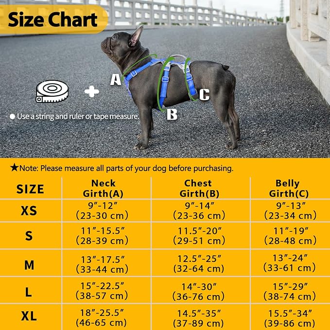 Escape Proof Dog Harness, No Pull Reflective Harness with Lift Handle,Adjustable Pet Vest with Front and Back Leash Clips for Small Medium Large Dogs Walking Hiking Training (Sea Blue,L) - Image 6