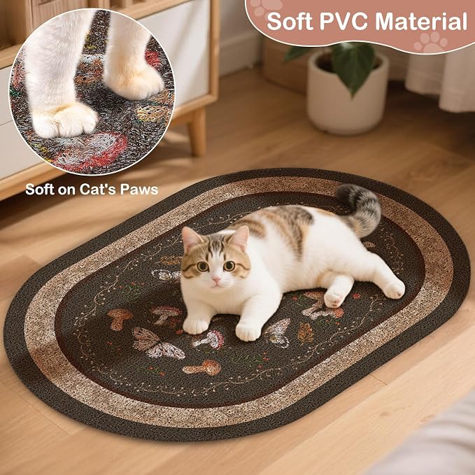 Bienbee Cat Litter Mat, 40" x 30" Dense Trapping Mesh for Litter Boxes | Litter Box Mat with PVC Mesh, Waterproof &Urineproof, Non-Slip Grip, Soft On Kitty Paws and Easy to Clean to Protect Floor - Image 5