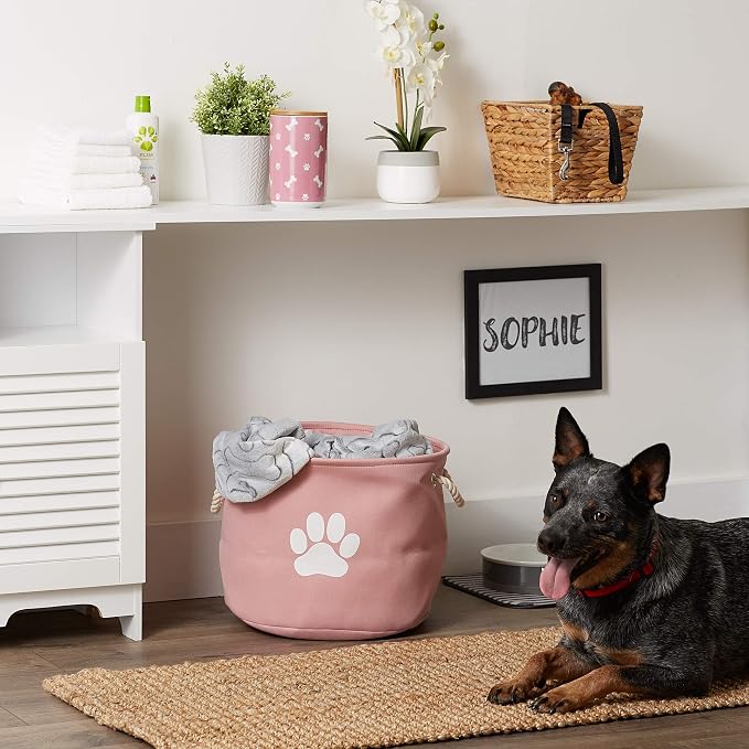 Bone Dry Pet Storage Collection Collapsible Bin, Rose, Medium Round - Image 6