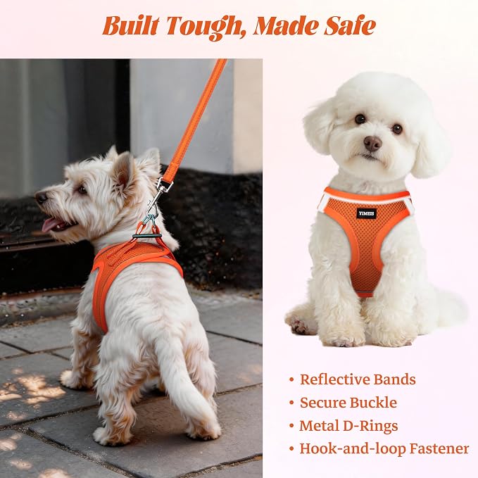 No Pull Dog Puppy Harness and Leash Set Reflective Mesh Vest Large - Image 5