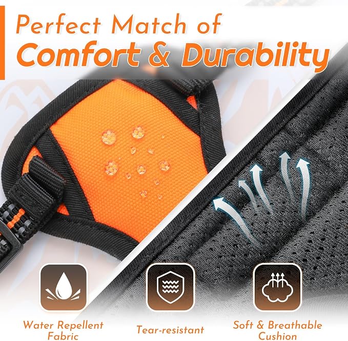 Eagloo Dog Harness for Small Dogs, No Pull Pet Vest with 2 Leash Clips | No Choke with Handle, Adjustable Comfort Fit, Reflective Strips, Easy Walking Control, Orange, X-Small - Image 7