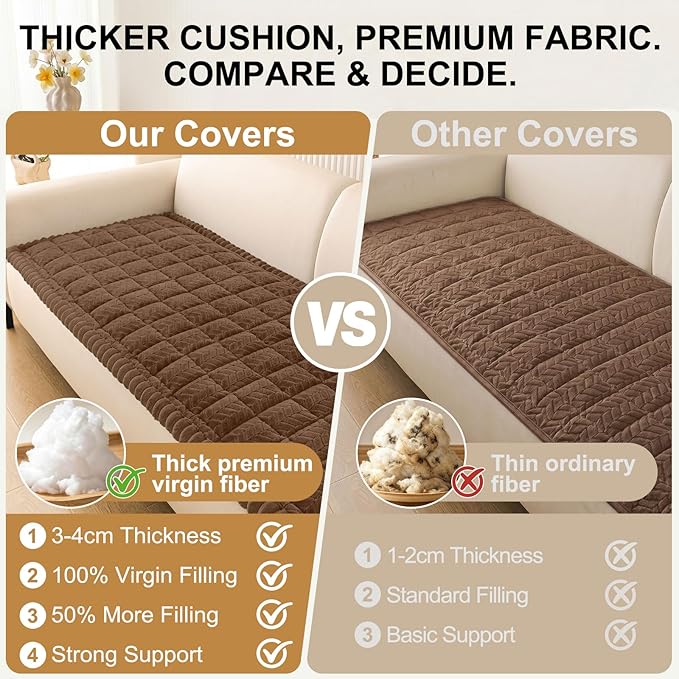 Smiry Couch Cover for Dogs, Non Slip Fuzzy Pet Sofa Covers Washable | Sofa Slipcovers for 2 Cushion Couch, Soft Thick Furniture Protector for Cats Dogs, Against Fur, Dirt, Scratch (27.6"x47") - Image 4