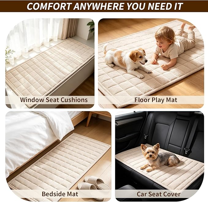 Couch Covers for Dogs, Non Slip Washable Pet Couch Covers for Sofa | 27.6”x82.7” Beige White Soft Velvet Sofa Covers for 3-4 Cushion Couch, Couch Protect Against Pet Hair, Scratches & Stains - Image 6