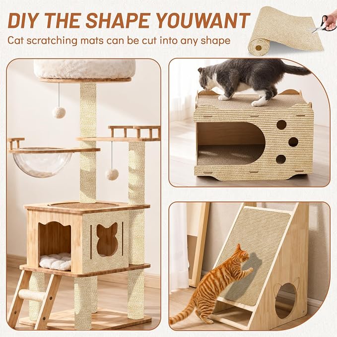 78.7" x 15.8" Cat Scratch Furniture Protector | Trimmable DIY Self-Adhesive Strong Adhesion, Won't Fall Off, Easy to Use, Leaves No Residue, for Couch, Sofa, Wall & Door - Image 3