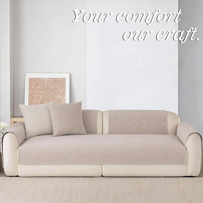 Waterproof Couch Cover for Dogs,Nonslip Sofa Cover for L Shaped Sofa,Washable Furniture Protector Pet Friendly(Coffee,36"x70") - Image 3