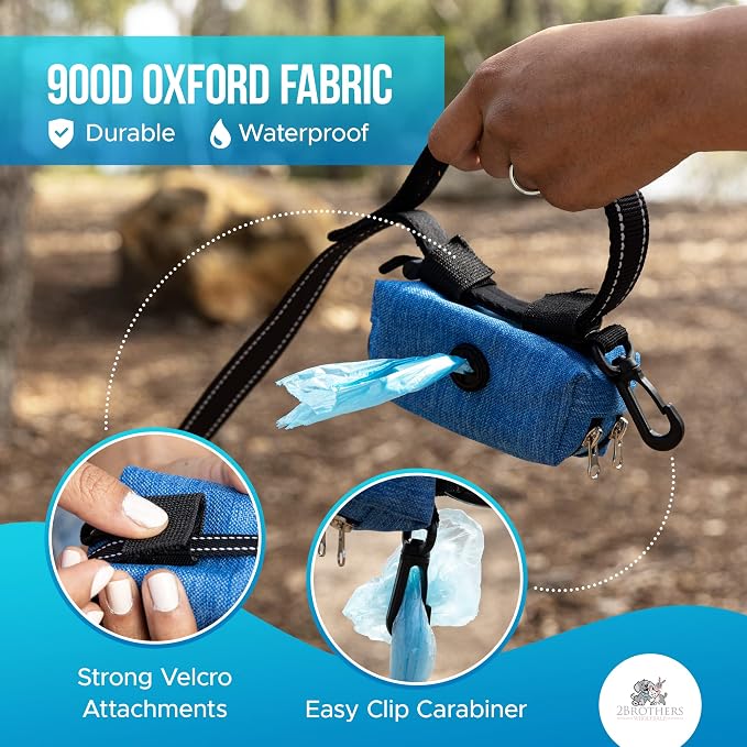 Premium Dog Poop Bag Holder for Leash - Convenient Dog Poop Bag Dispenser with Durable Design - Stylish Accessory for Easy Cleanup - Ideal for Dogs, Puppies, and Outdoor Walks - Blue - Image 2