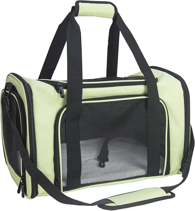 Soft Sided Carrier for Small Medium Cats Dogs,Removable Pad Collapsible Travel Pet Carrier Large Green by NextFri