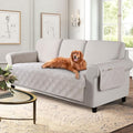 TAOCOCO Waterproof Couch Covers for Dogs, Non Slip Pet Sofa Cover, 3 Seater | Washable Couch Seat Covers with Arms for 3 Cushion Couch, Dog Couch Cover Protector, Pockets & Backless Design, Cream by TAOCOCO