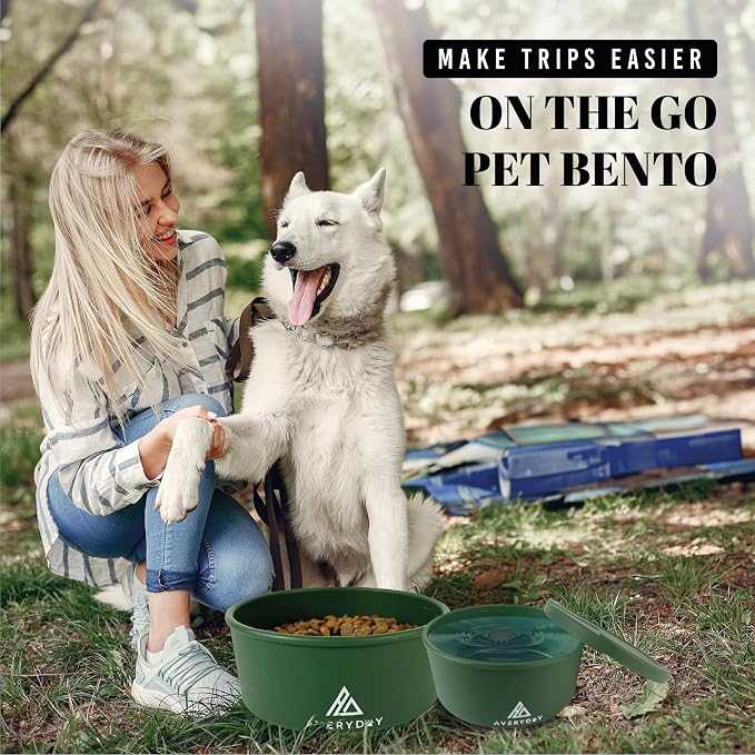 AVERYDAY 30 Oz Travel Dog Bowls with Lids, 2-in-1 Portable Pet Bowls for Food and Water, Leakproof Travel Dog Food & Water Bowl for Outdoor, Camping, Travel Dog Feeding Bowl, Daycare Pet Bowls - Image 4