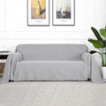 MYSKY HOME Light Grey Sofa Covers for 3 Cushion Couch Geometrical Couch Cover Living Room Sofa Throws Sofa Slipcovers for Pets, Kids (X-Large, 91" x 118", Light Grey) by MYSKYHOME