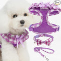 EXPAWLORER Step-in Dog Harness Small Sized Collar and Leash Set | Cute Small Dog Harness No Pull Girl, Pet Collar with Detachable Bow, Adjustable Light Puppy Vest for Dogs Cats, Purple XS by EXPAWLORER