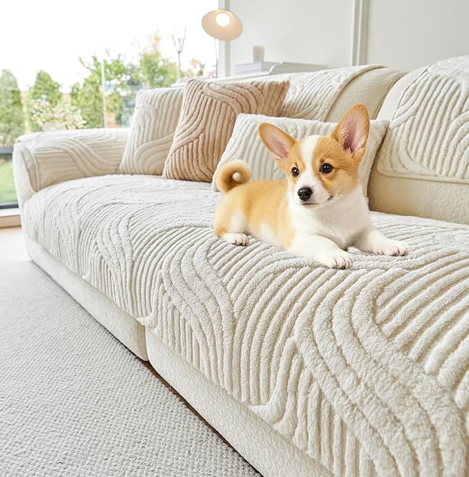 OTOB Couch Covers for Sofa Washable, Non Slip Dog Sofa Protector, 1 Piece | Matcha Green, 35.4"x82.7", Soft Plush, All Seasons, Pet Friendly, Breathable, Modern, Wear-Resistant, Sectional Couch Covers by OTOB