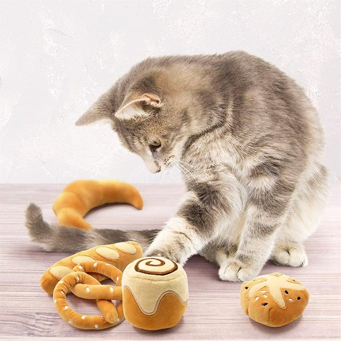 CiyvoLyeen Plush Bread Catnip Toys for Indoor Cats 6 Pack | Bread Cat Chew Toys, Boredom Relief, Interactive Play, Soft Durable Plush with Catnip, Funny Gift for Cat Lovers & Kitten - Image 8
