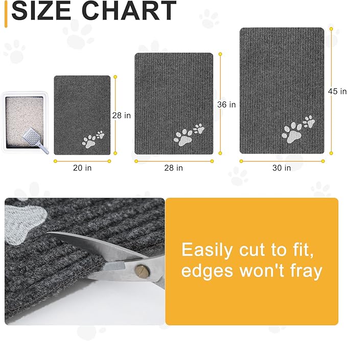 BEAUTYZOO Cat Litter Mat, 28" x 36" Large Litter Trapping Mat, Waterproof | Scatter Control, Absorbent Urine‑Proof, Soft On Paws, Non‑Slip, Machine Washable, For Indoor Cats & Kittens, Floor Use - Image 2