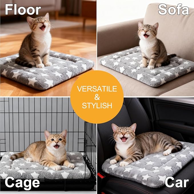 Dog Bed Mat, Reversible Crate Pads for Small/Medium/Large Dogs & Cats Sleeping, Portable & Soft, Dog Beds Crate Pad (Grey, XS(18"*14"*1.5")) - Image 6