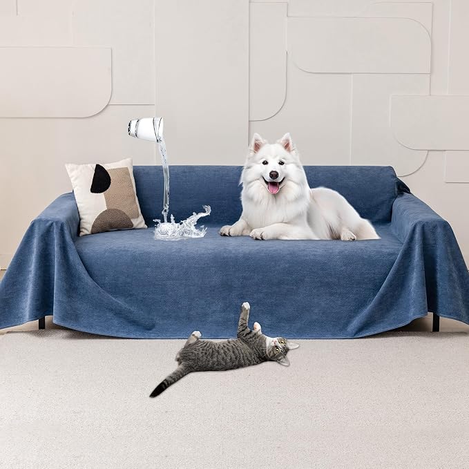 Loiion Cat Scratch Proof Furniture Protector Waterproof Sofa Cover 134"x71" | Pet-Friendly Couch Protector, Anti-Scratch & Anti-Slip Sofa Cover For Cats Dogs Kids, Machine Washable by Loiion
