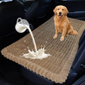 Dog Car Seat Waterproof Bed Cover Back Seat Brown 23.6”x51” | Nonslip Soft Comfortabl Pet Bed Mat Car Blanket for Travel Backseat Extender Seat Covers Dog Bed for Cars Trucks and SUVs by CoSofSLIP