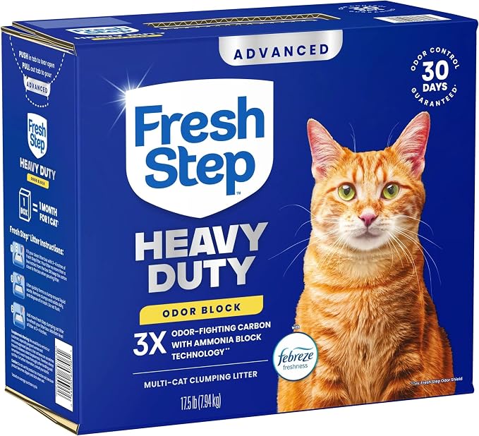 Fresh Step Heavy Duty Odor Block Advanced Multi Cat Clumping Litter with Febreze, 52.5 lb (Package May Vary),(17.5lb Pack x 3) - Image 12