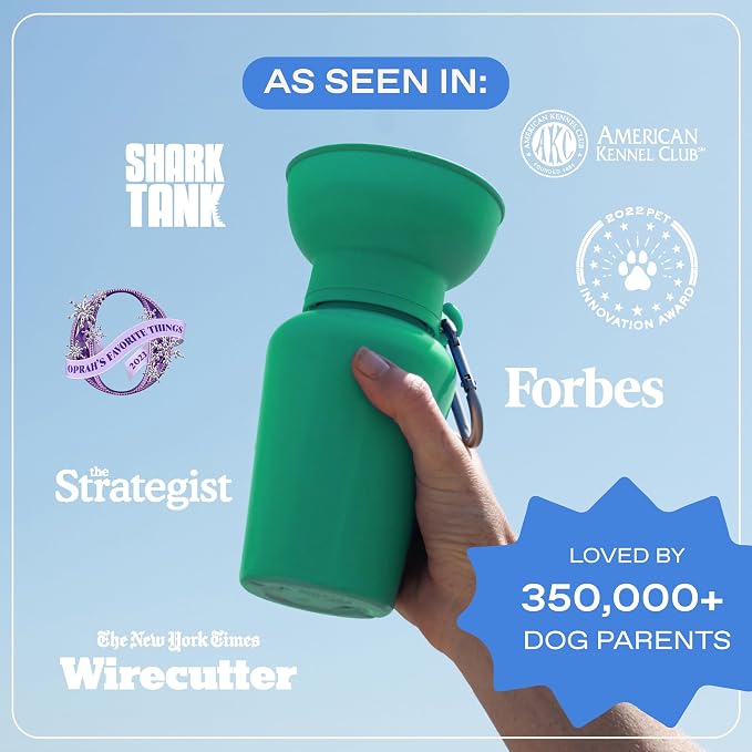 Springer Flip Dog Water Bottle | Portable Drinking Feeder with Foldable Food-Grade Silicone Bowl | One-Hand Squeeze & Leak-Proof | BPA-Free 20oz | Walking, Hiking & Camping | Puppy Essentials - Image 6