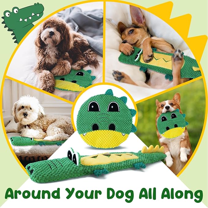 XIUGOAL Interactive Dog Toys for Small Medium Dogs - 2 Pack Puppy Toys for Boredom and Teething, No Stuffing Squeaky Puppy Chew Toys with Crinkle, Treat Dispenser and Holds a Bottle - Image 7