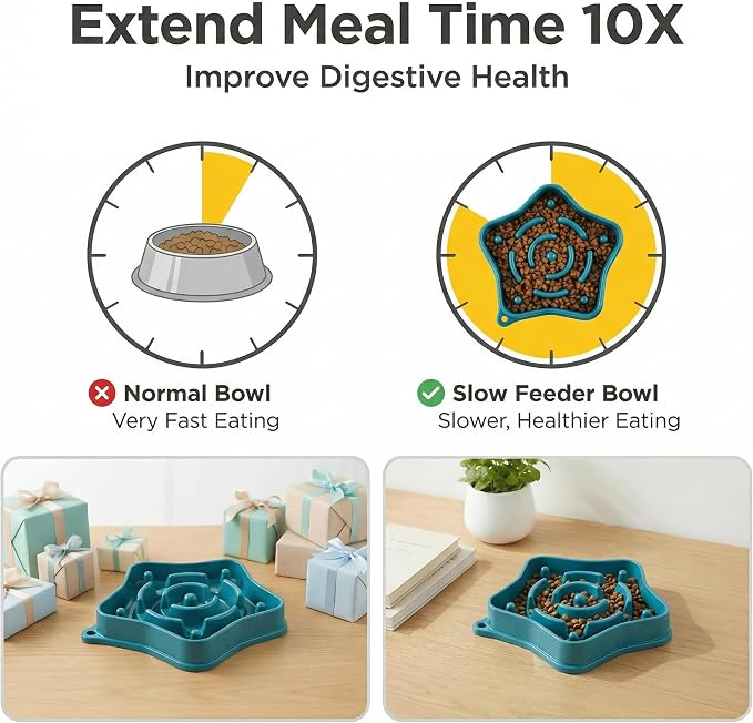 Pet Slow Feeder Bowl for Small Dogs, Puzzle Feeder for Petite Dogs, Anti-Choking, Slow Eating, 350ML Capacity, BPA-Free, Small Size - Image 3