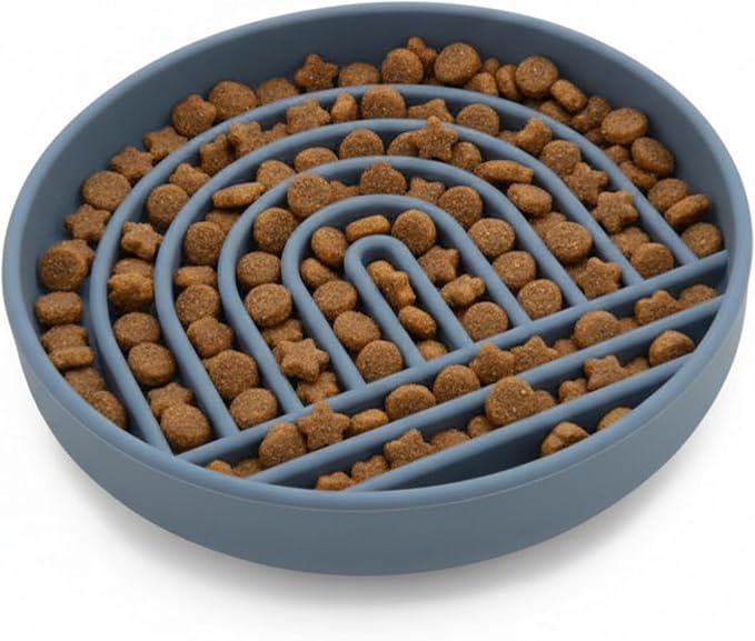 Should We Go? Slow Feeder Dog Bowls - Small Size Silicone Slow Eating Dog Bowl for Puppies & Dogs with Suction Cup -Dishwasher-Safe, Lick Mat Design, Reduces Gulping, for All Breeds, 6”x1.25”- Ocean by ShouldWeGo