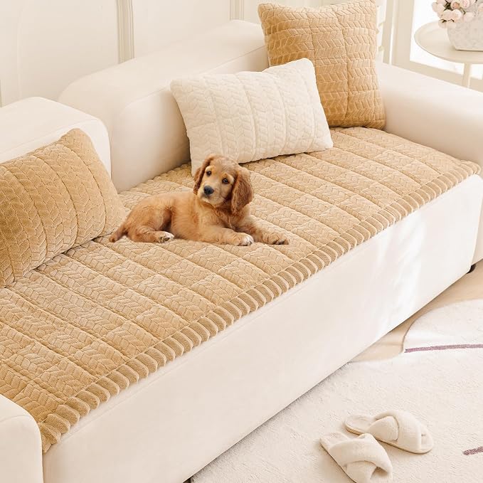 Pet Couch Cover Dogs Washable Sofa Protector Covers Non Slip Fuzzy Dog Mat | Soft Flannel, Anti-Slip Backing, Protect Furniture from Hair, Dirt, Messes, Fit Sofa and Loveseat - Image 5