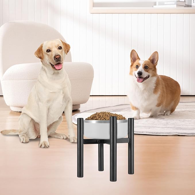 PROERR Lifted Dog Bowl Stand - Without Bowls, Single Raise Pet Food Table Adjustable Wide 6-10", Tall 8 10 12" - Bowl Stand Size Optional, Dog Bowls Holder Elevated for Small Medium Large Dogs Breed - Image 7