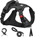 NESTROAD No Pull Dog Harness,Adjustable Oxford Dog Vest Harness with Leash,Reflective No-Choke Pet Harness with Easy Control Soft Handle for Small Dogs(X-Small,Black) by NESTROAD