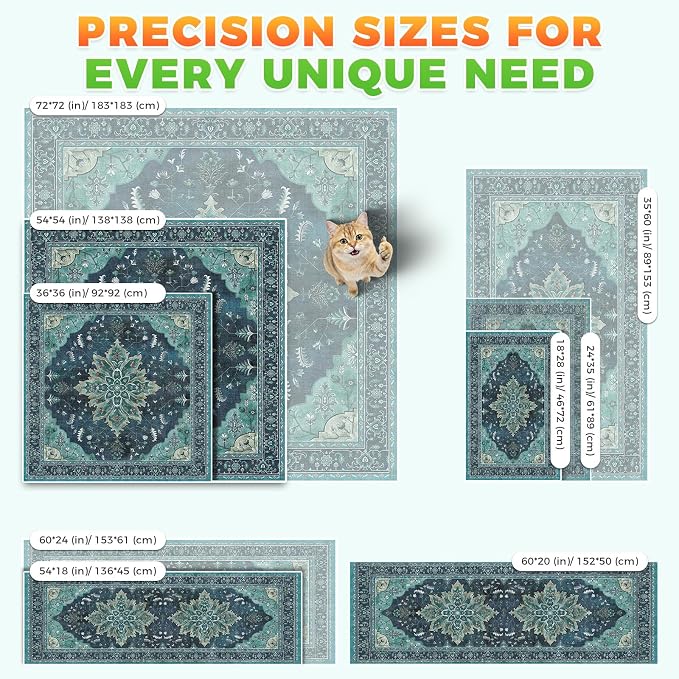 Hompet Cat Litter Mat 2 Pack, 24x60 Large Machine Washable Trapping Mats for Cats, Super Absorbent & Urine-Proof Cat Litter Box Mat for Floor, Waterproof & Non Slip Kitty Litter Rug - Image 7