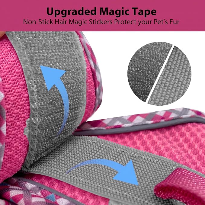 Small Dog Harness and Leash Set Strong Magic Tape, Hot-Pink, XS | No Pull Step-in Vest for Puppy, Breathable Mesh, Reflective & Escape-Proof Design, Outdoor Use for Chihuahua, Maltese - Image 5