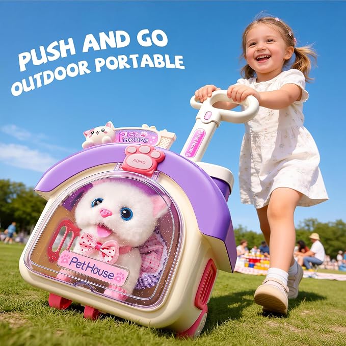 Cat Toys for Kids Girls, Interactive Robot Cat Toy for Girl 4 5 6 7 8 Year Old, Dress Up for Little Cat, Pretend Play Toddlers Girl Toy for 5-7 6-8, Ideas Birthday Gifts for Girl 5 Year Old - Image 5