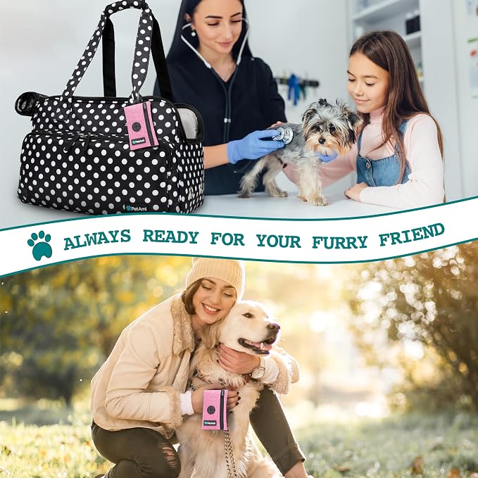 PetAmi Dog Poop Bag Holder for Leash, Pet Waste Bag Dispenser, Pink | Soft Dog Poop Bag Holder Clips to Leash, Harness, Belt Storage for Treat Key, Pet Bag Dispenser, Doggy, Doggie - Image 6