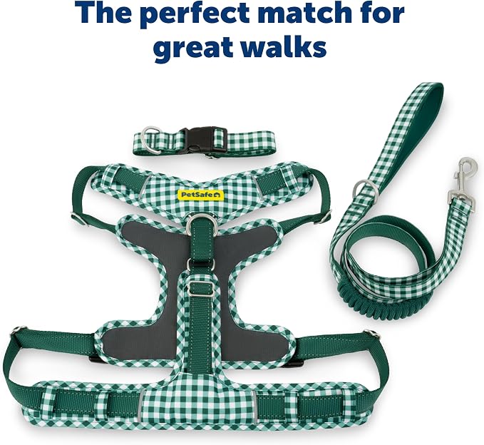 PetSafe Easy Walk Comfort No Pull Dog Harness, Green Gingham, Large | Stops Pulling on First Use with Front Martingale Loop, Padded Comfort, 5-Point Adjustable Fit - Image 8