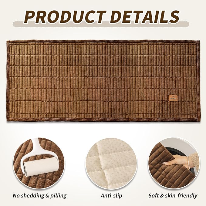 Couch Covers for Dogs, Velvet Dog Couch Cover, Pet Couchs Covers for Loveseat, Couchs Protector for Dogs, Sofa Cover for Pets Washable(1PC, Dark Brown, 27.6"×70.9", 2-3 Seater) - Image 2