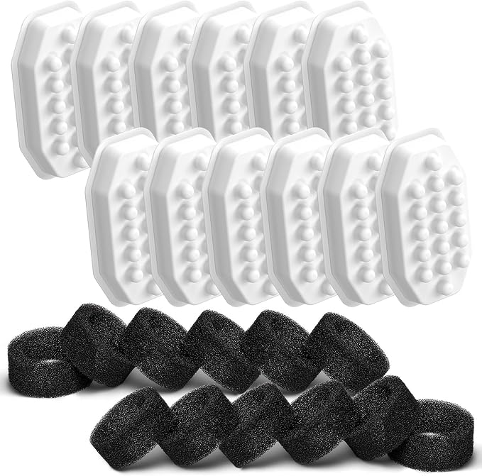 Rellaty Official Cat Water Fountain Filters Replacement & Pre-Filter Sponge | For 3.2L/108oz Automatic Pet Fountain Dog Water Fountain (12 carbon filter and 12 sponges) by Rellaty