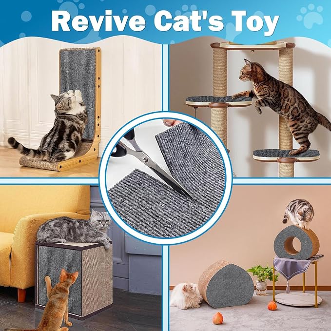 Cat Scratch Couch Furniture Protector, Dark Grey, 15.7"X39.4" | Adhesive, DIY Climbing, Scratch Pad Deterrent, Indoor Use - Image 3