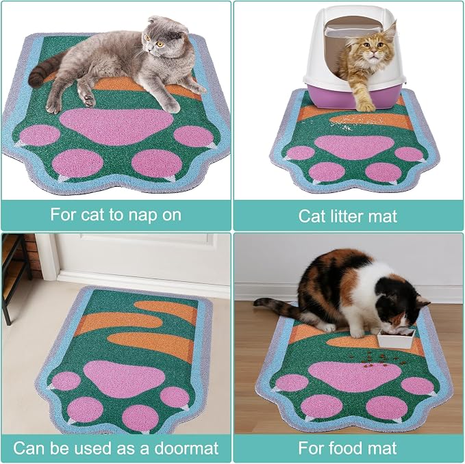 Unicorn Catcher Large Cat Litter Mat, 33.5"x22.4" Litter Trapping Mat | Kitty Litter Mat With Soft PVC Loop Mesh And Non-Slip Backing For Easy-Clean Floor Protection And Home Decor - Image 7