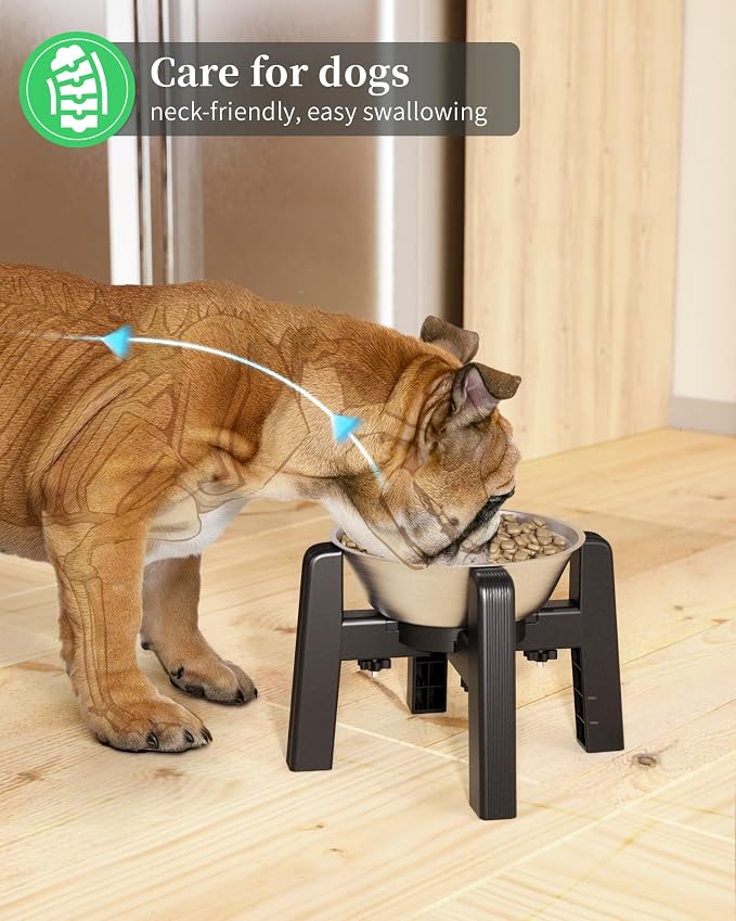 Dog Bowl Stand, 51 oz Large Capacity Stainless Steel Feeder (2 Pack) | Elevated Pet Water & Food Bowl for Medium Dogs, Stable and Anti-Slip Raised Bowl - Image 9
