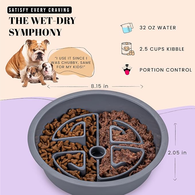 AVERYDAY Slow Feeder Dog Bowls for Large Breeds Fits Raised Feeding Station, Puzzle Dog Food Bowls to Slow Down Eating, Dogs Feeding Bowl with Non-Slip, Slows Feeder Pet Bowl for Wet and Dry Food - Image 3