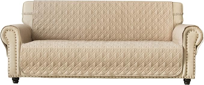 Ameritex Couch Sofa Slipcover 100% Waterproof Nonslip Quilted Furniture Protector Slipcover for Dogs, Children, Pets Sofa Slipcover Machine Washable (Beige, 78") by Ameritex