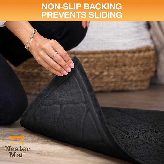 Neater Pets Neater Mat Cat Litter Mat, Thick & Durable Cat Mat for Litter Box, Trapper Pad Catches Mess to Protect Indoor Floors, Soft on Kitty Paws, Anti-Skid Grip Backing, Easy to Clean, Black - Image 4