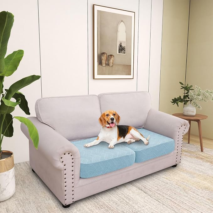 hyha Individual Couch Cushion Covers, Sofa Seat Cushion Covers Washable | Stretch Dog Couch Cover, Elastic Bottom, Anti-Slip Furniture Protector, Ideal For Pets & Kids, Durable Sofa Slipcover, 2 Pcs - Image 7