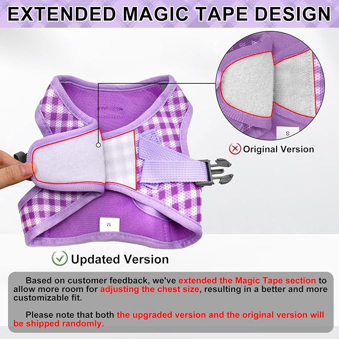 AIITLE Step in Small Dog Harness and Leash Set, Puppy Pet Vest, Purple S | Breathable Mesh, Adjustable Fit, No-Pull Reflective Design, Escape Proof, for Small-Medium Dogs, Outdoor Walking, Running - Image 5