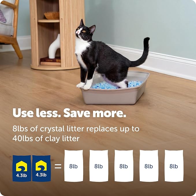 PetSafe ScoopFree Premium Crystal Litter, Fresh Scent, 4.3 Lb Bag, 2 Pack | Ultra-Absorbent Crystal Cat Litter, 5x Faster Odor Control, 99% Dust-Free, Low Tracking, Refills Any Cat Box or Tray - Image 6