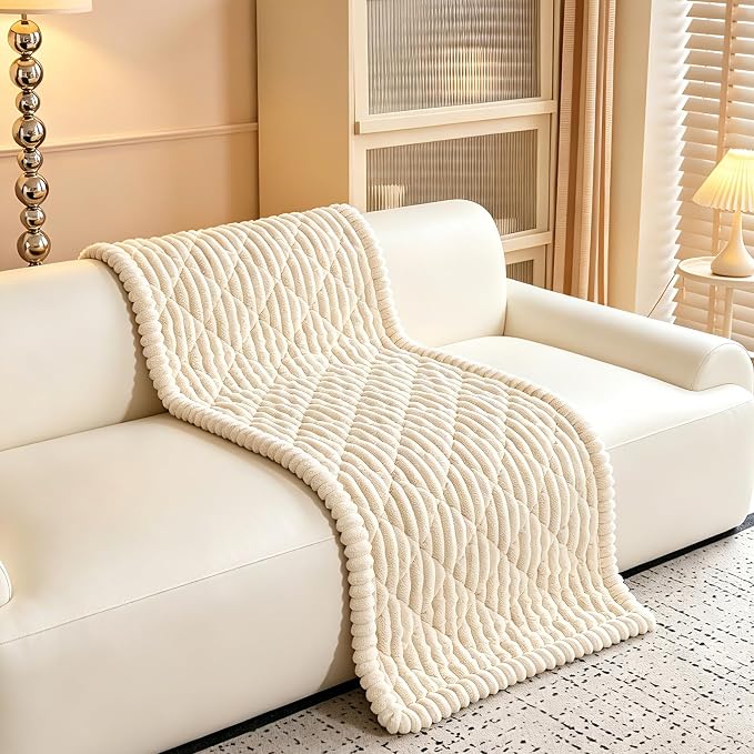 100% Waterproof Fuzzy Couch Cover for Dogs, Washable Non-Slip Pet Couch Covers for Sofa, Soft Thick Furniture Protector Sofa Slipcover Mat for Dogs (Beige, 27.5" x 59") - Image 8